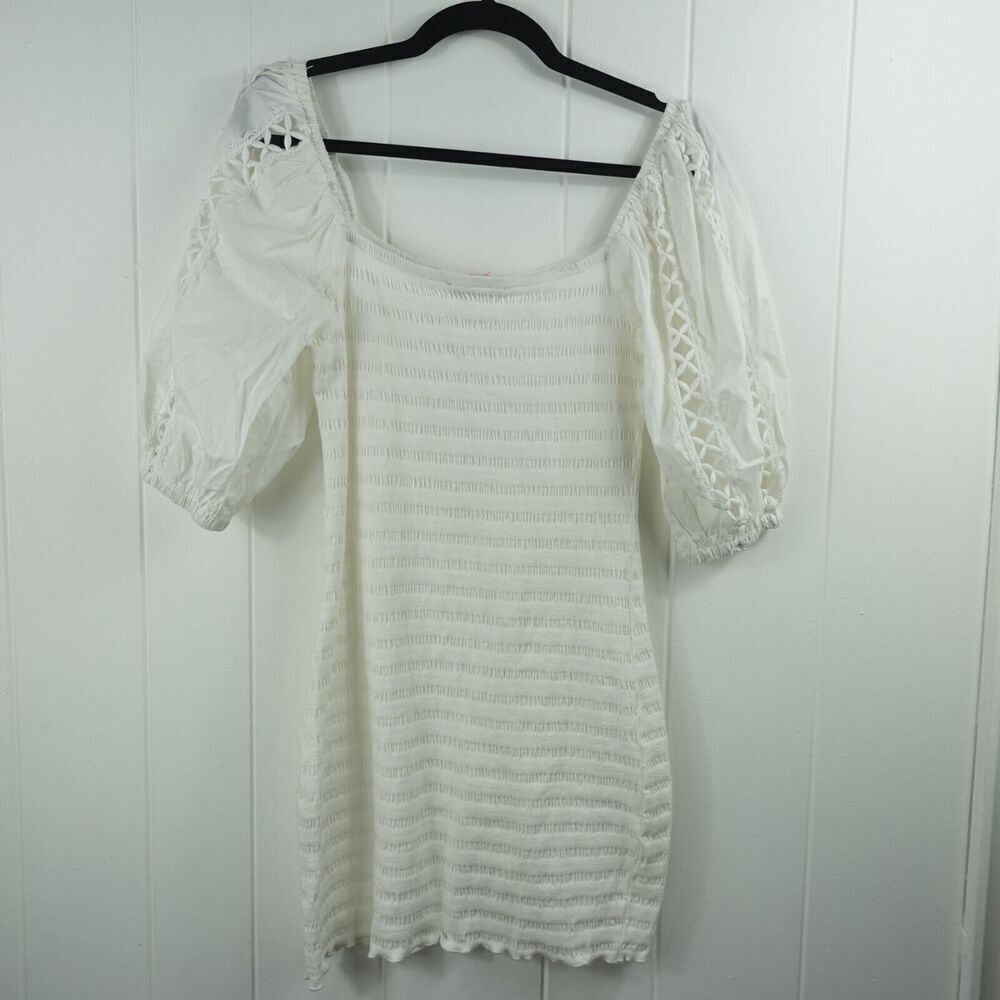 Betsey Johnson Womens Bodycon Dress Puff Sleeves Medium - Picture 8 of 12